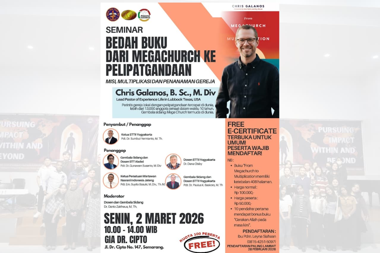 PENGUMUMAN KEGIATAN "SEMINAR BEDAH BUKU: DARI MEGACHURCH KE PELIPATGANDAAN"